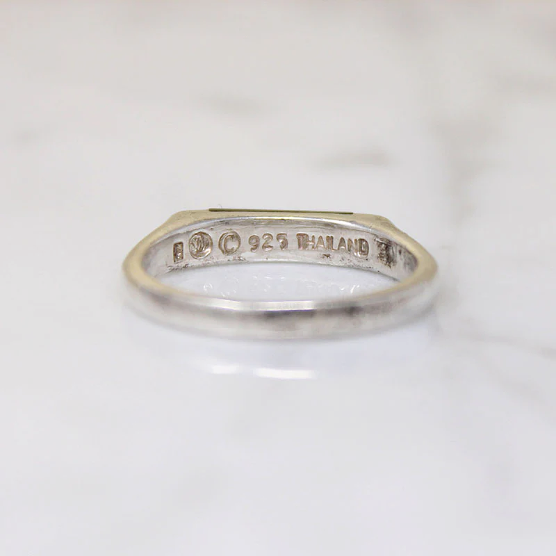 Thailand Onyx Inlaid Sterling Signet Ring