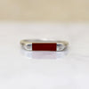 Carnelian Inlaid Sterling Silver Signet Ring