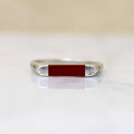 Carnelian Inlaid Sterling Silver Signet Ring