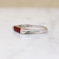 Carnelian Inlaid Sterling Silver Signet Ring