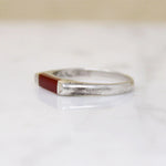 Carnelian Inlaid Sterling Silver Signet Ring