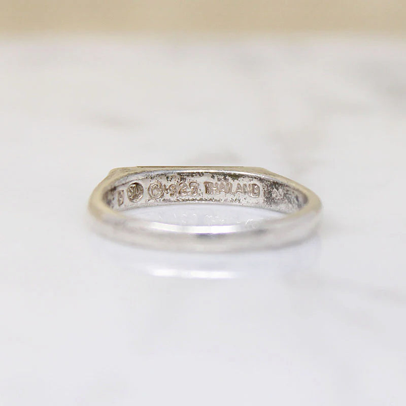 Carnelian Inlaid Sterling Silver Signet Ring