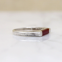 Carnelian Inlaid Sterling Silver Signet Ring