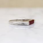 Carnelian Inlaid Sterling Silver Signet Ring