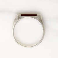 Carnelian Inlaid Sterling Silver Signet Ring
