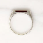 Carnelian Inlaid Sterling Silver Signet Ring