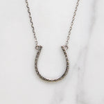 Dainty Diamond & White Gold Horseshoe Necklace