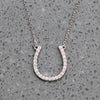 Dainty Diamond & White Gold Horseshoe Necklace