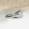 Curvy 1940s White Gold Diamond Ring