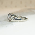 Curvy 1940s White Gold Diamond Ring