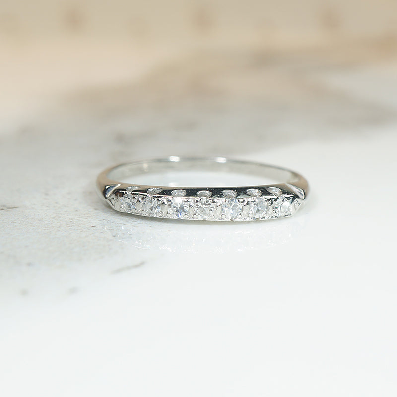 Vintage 1940s Platinum & Diamond Band