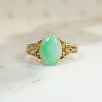 Graceful Gold and Jade Ring