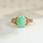 Graceful Gold and Jade Ring