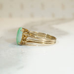 Graceful Gold and Jade Ring