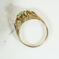 Graceful Gold and Jade Ring