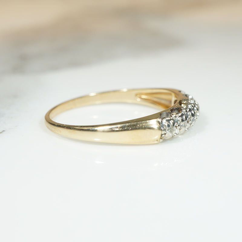 Classic 1940s Two-Tone Gold & Diamond Band