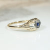 French Cut Sapphire and Rose Cut Diamond Ring