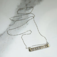 Chic Diamond & Platinum Bar Necklace