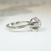 Mid Century Diamond & 18k White Gold Flower Ring