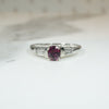 Refined 1950s Ruby & Baguette Diamond Platinum Ring