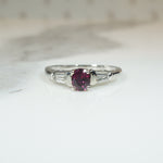 Refined 1950s Ruby & Baguette Diamond Platinum Ring