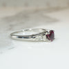 Refined 1950s Ruby & Baguette Diamond Platinum Ring