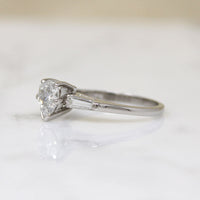 Pear Cut Diamond with Baguettes in White Gold Ring