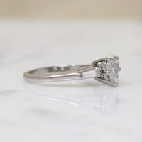 Pear Cut Diamond with Baguettes in White Gold Ring