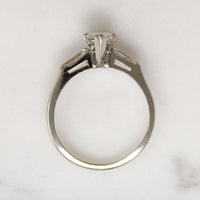 Pear Cut Diamond with Baguettes in White Gold Ring