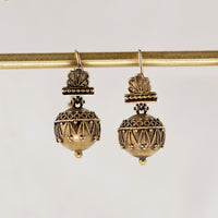 Etruscan Revival Earbobs in 14k Gold