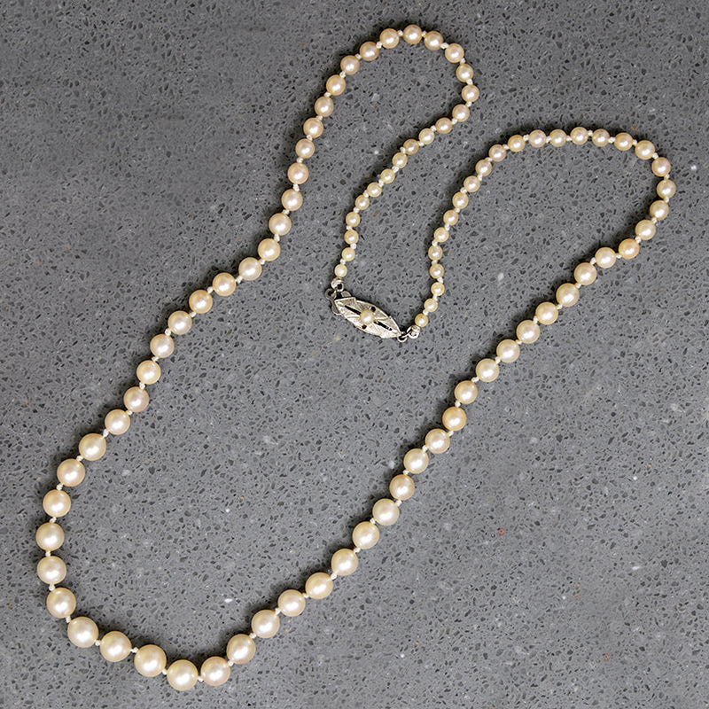 Matinee Length Graduated Cultured Pearl Necklace 