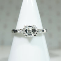 Gorgeous Asscher Cut Diamond in Platinum Engagement Ring