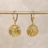 Adorable 14k Gold Sand Dollar Drop Earrings