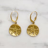 Adorable 14k Gold Sand Dollar Drop Earrings