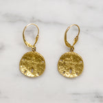 Adorable 14k Gold Sand Dollar Drop Earrings