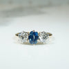 Lovely OEC Diamond and Sapphire 3-stone Ring