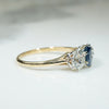 Lovely OEC Diamond and Sapphire 3-stone Ring