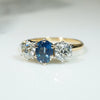 Lovely OEC Diamond and Sapphire 3-stone Ring