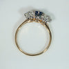 Lovely OEC Diamond and Sapphire 3-stone Ring
