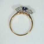 Lovely OEC Diamond and Sapphire 3-stone Ring
