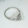 Mine Cut Diamond Etched Platinum Ornate Ring