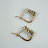 Diamond & Two-Tone Gold Hexagonal Art Deco Earbobs