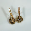Diamond & Two-Tone Gold Hexagonal Art Deco Earbobs