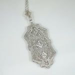 Ethereal Diamond & White Gold Filigree Pendant