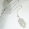 Ethereal Diamond & White Gold Filigree Pendant