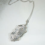 Ethereal Diamond & White Gold Filigree Pendant