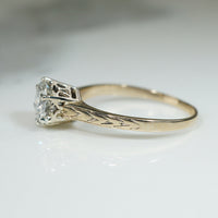 Deco Yellow Gold Solitaire Engagement Ring