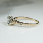 Deco Yellow Gold Solitaire Engagement Ring