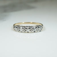 Mid Century Two-Tone Gold & Diamond Band