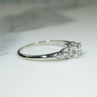 Decorative Old Euro Cut Diamond Engagement Ring